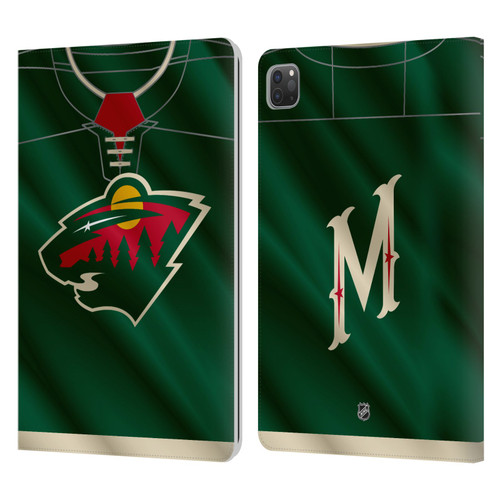 NHL Minnesota Wild Jersey Leather Book Wallet Case Cover For Apple iPad Pro 11 2020 / 2021 / 2022