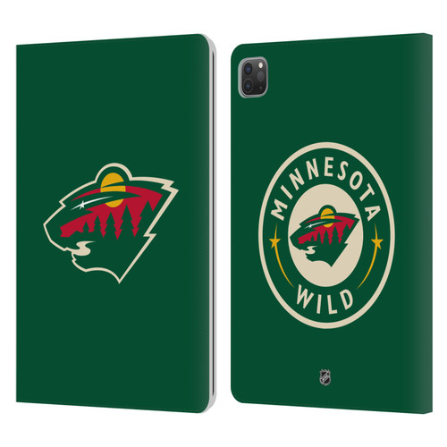 NHL Minnesota Wild Plain Leather Book Wallet Case Cover For Apple iPad Pro 11 2020 / 2021 / 2022