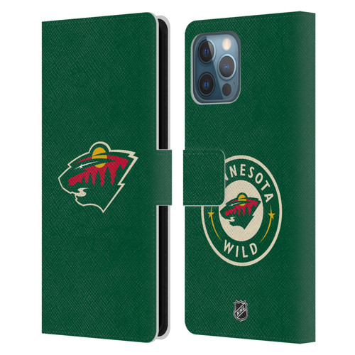 NHL Minnesota Wild Plain Leather Book Wallet Case Cover For Apple iPhone 12 Pro Max