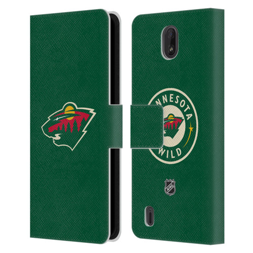 NHL Minnesota Wild Plain Leather Book Wallet Case Cover For Nokia C01 Plus/C1 2nd Edition