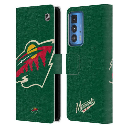 NHL Minnesota Wild Oversized Leather Book Wallet Case Cover For Motorola Edge 20 Pro