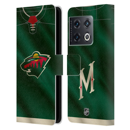 NHL Minnesota Wild Jersey Leather Book Wallet Case Cover For OnePlus 10 Pro