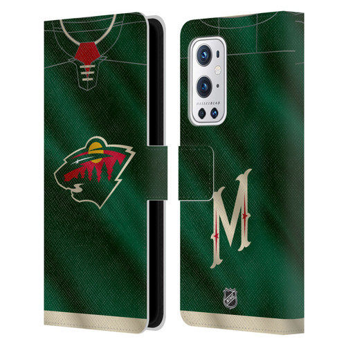 NHL Minnesota Wild Jersey Leather Book Wallet Case Cover For OnePlus 9 Pro