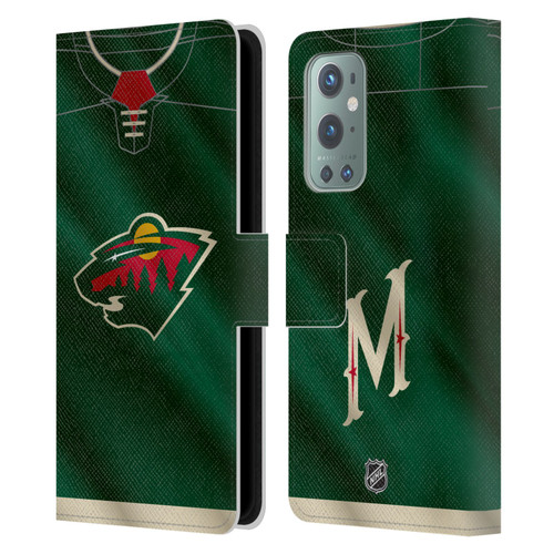 NHL Minnesota Wild Jersey Leather Book Wallet Case Cover For OnePlus 9