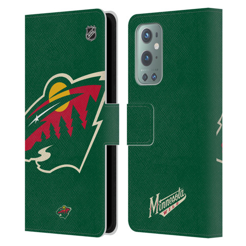 NHL Minnesota Wild Oversized Leather Book Wallet Case Cover For OnePlus 9