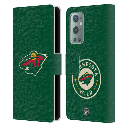 NHL Minnesota Wild Plain Leather Book Wallet Case Cover For OnePlus 9