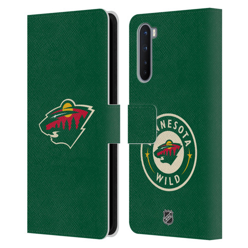 NHL Minnesota Wild Plain Leather Book Wallet Case Cover For OnePlus Nord 5G