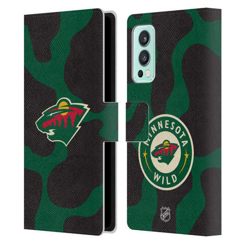 NHL Minnesota Wild Cow Pattern Leather Book Wallet Case Cover For OnePlus Nord 2 5G