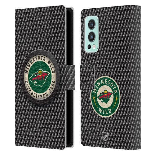 NHL Minnesota Wild Puck Texture Leather Book Wallet Case Cover For OnePlus Nord 2 5G