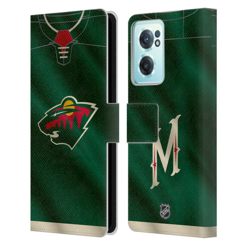 NHL Minnesota Wild Jersey Leather Book Wallet Case Cover For OnePlus Nord CE 2 5G