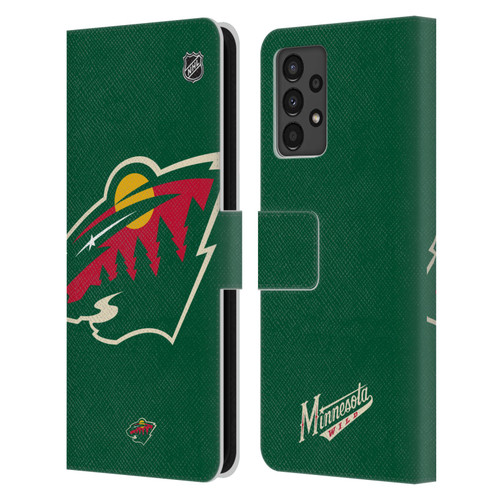 NHL Minnesota Wild Oversized Leather Book Wallet Case Cover For Samsung Galaxy A13 (2022)