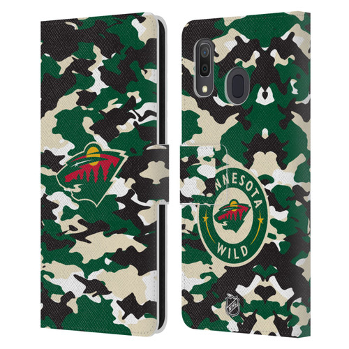 NHL Minnesota Wild Camouflage Leather Book Wallet Case Cover For Samsung Galaxy A33 5G (2022)