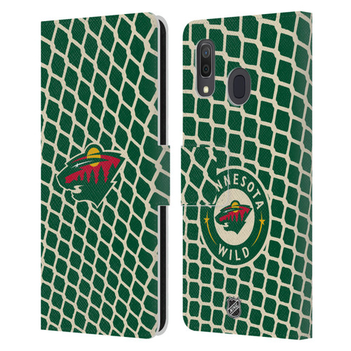 NHL Minnesota Wild Net Pattern Leather Book Wallet Case Cover For Samsung Galaxy A33 5G (2022)