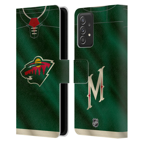 NHL Minnesota Wild Jersey Leather Book Wallet Case Cover For Samsung Galaxy A53 5G (2022)