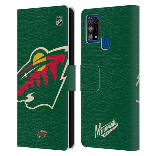 NHL Minnesota Wild Oversized Leather Book Wallet Case Cover For Samsung Galaxy M31 (2020)