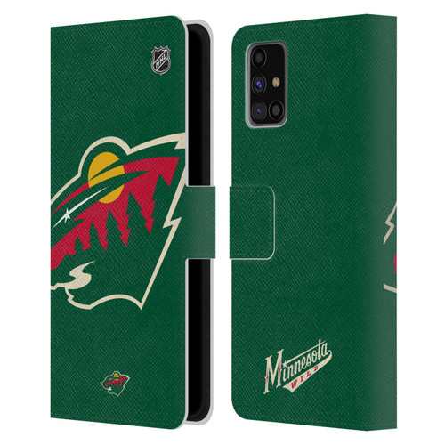 NHL Minnesota Wild Oversized Leather Book Wallet Case Cover For Samsung Galaxy M31s (2020)