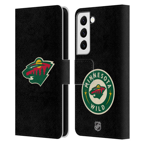 NHL Minnesota Wild Plain Leather Book Wallet Case Cover For Samsung Galaxy S22 5G