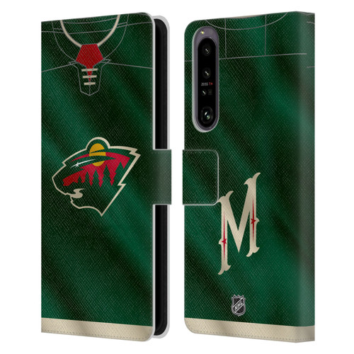 NHL Minnesota Wild Jersey Leather Book Wallet Case Cover For Sony Xperia 1 IV