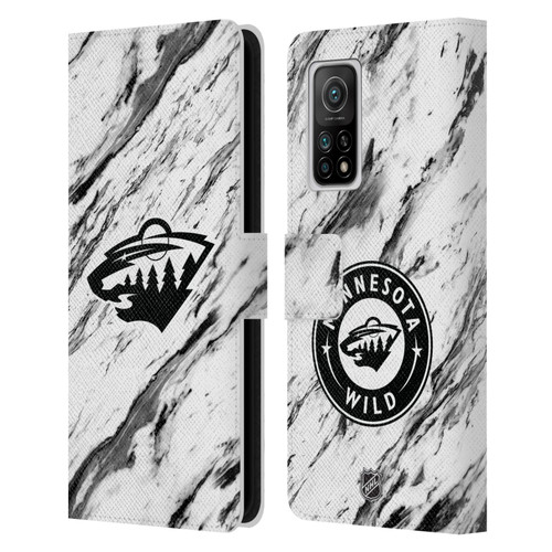 NHL Minnesota Wild Marble Leather Book Wallet Case Cover For Xiaomi Mi 10T 5G