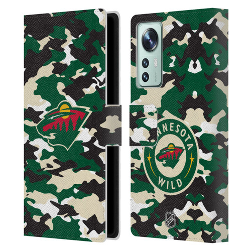 NHL Minnesota Wild Camouflage Leather Book Wallet Case Cover For Xiaomi 12