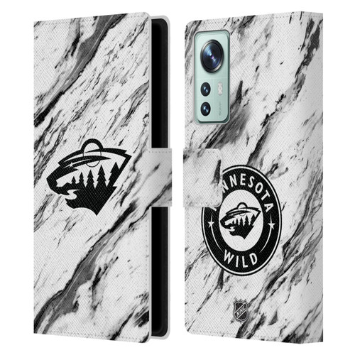 NHL Minnesota Wild Marble Leather Book Wallet Case Cover For Xiaomi 12