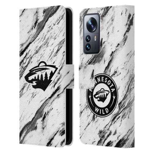 NHL Minnesota Wild Marble Leather Book Wallet Case Cover For Xiaomi 12 Pro