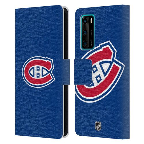 NHL Montreal Canadiens Plain Leather Book Wallet Case Cover For Huawei P40 5G