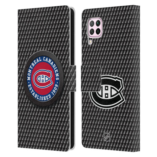 NHL Montreal Canadiens Puck Texture Leather Book Wallet Case Cover For Huawei Nova 6 SE / P40 Lite