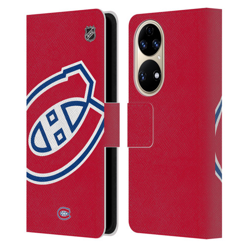 NHL Montreal Canadiens Oversized Leather Book Wallet Case Cover For Huawei P50