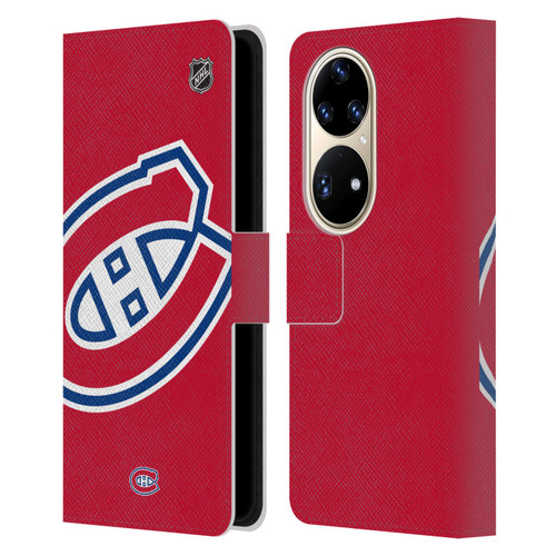 NHL Montreal Canadiens Oversized Leather Book Wallet Case Cover For Huawei P50 Pro