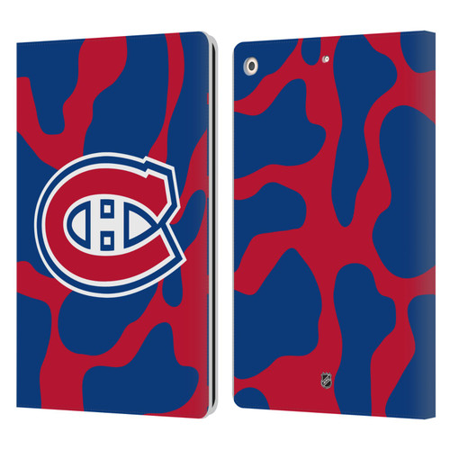 NHL Montreal Canadiens Cow Pattern Leather Book Wallet Case Cover For Apple iPad 10.2 2019/2020/2021