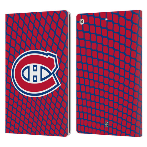 NHL Montreal Canadiens Net Pattern Leather Book Wallet Case Cover For Apple iPad 10.2 2019/2020/2021