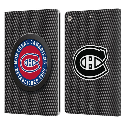 NHL Montreal Canadiens Puck Texture Leather Book Wallet Case Cover For Apple iPad 10.2 2019/2020/2021