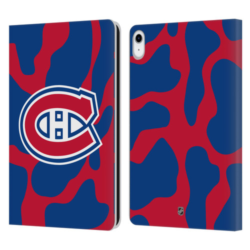 NHL Montreal Canadiens Cow Pattern Leather Book Wallet Case Cover For Apple iPad 10.9 (2022)