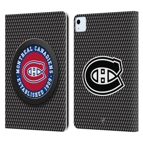 NHL Montreal Canadiens Puck Texture Leather Book Wallet Case Cover For Apple iPad Air 11 2020/2022/2024