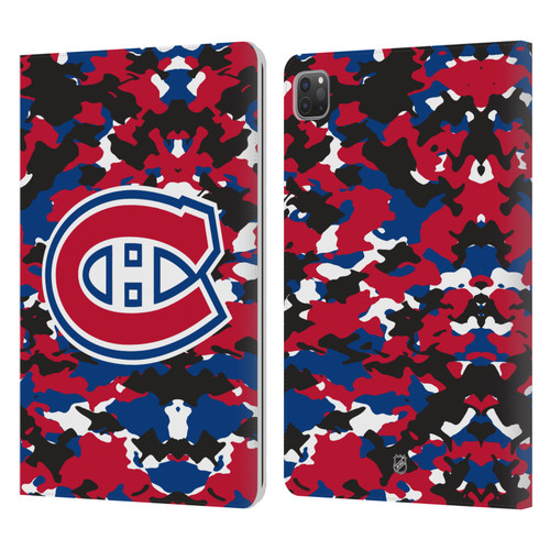 NHL Montreal Canadiens Camouflage Leather Book Wallet Case Cover For Apple iPad Pro 11 2020 / 2021 / 2022
