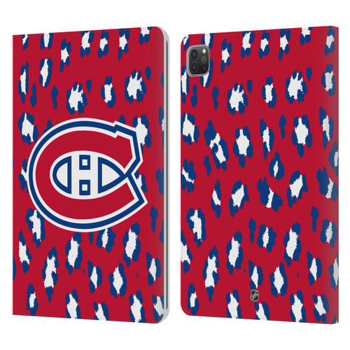NHL Montreal Canadiens Leopard Patten Leather Book Wallet Case Cover For Apple iPad Pro 11 2020 / 2021 / 2022