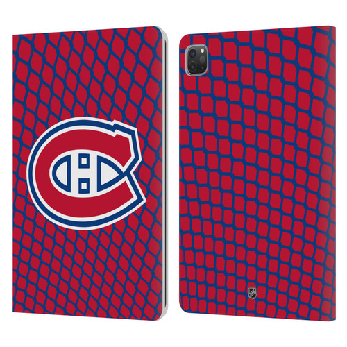 NHL Montreal Canadiens Net Pattern Leather Book Wallet Case Cover For Apple iPad Pro 11 2020 / 2021 / 2022