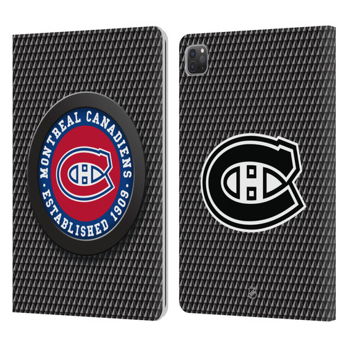 NHL Montreal Canadiens Puck Texture Leather Book Wallet Case Cover For Apple iPad Pro 11 2020 / 2021 / 2022