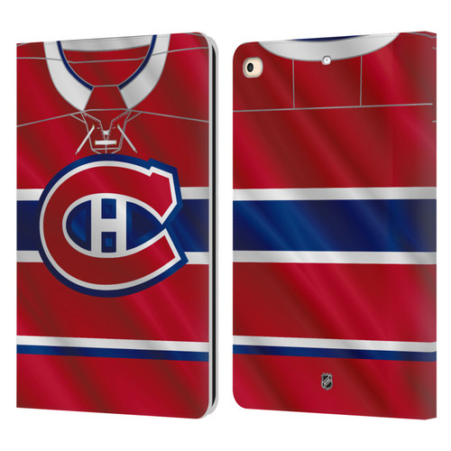 NHL Montreal Canadiens Jersey Leather Book Wallet Case Cover For Apple iPad 9.7 2017 / iPad 9.7 2018