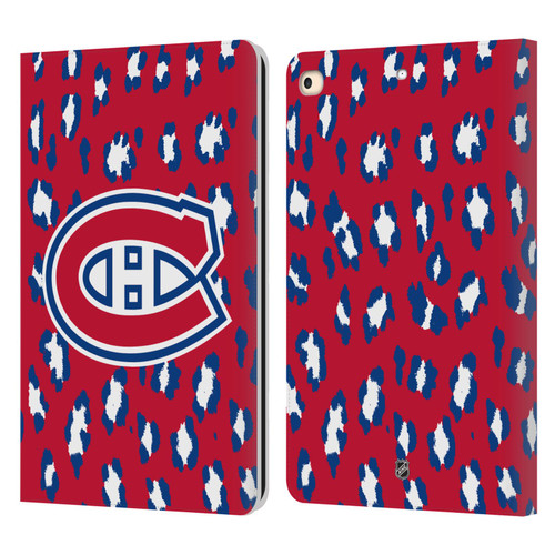 NHL Montreal Canadiens Leopard Patten Leather Book Wallet Case Cover For Apple iPad 9.7 2017 / iPad 9.7 2018