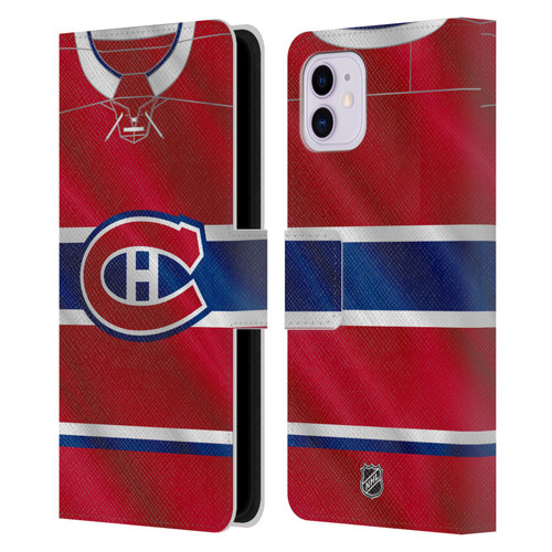 NHL Montreal Canadiens Jersey Leather Book Wallet Case Cover For Apple iPhone 11