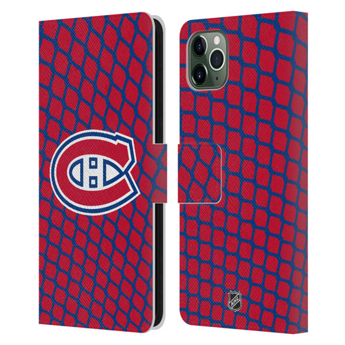 NHL Montreal Canadiens Net Pattern Leather Book Wallet Case Cover For Apple iPhone 11 Pro Max