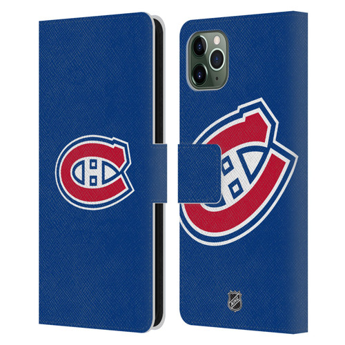 NHL Montreal Canadiens Plain Leather Book Wallet Case Cover For Apple iPhone 11 Pro Max