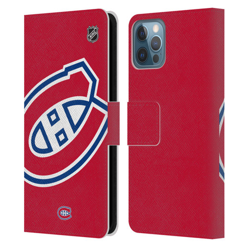 NHL Montreal Canadiens Oversized Leather Book Wallet Case Cover For Apple iPhone 12 / iPhone 12 Pro