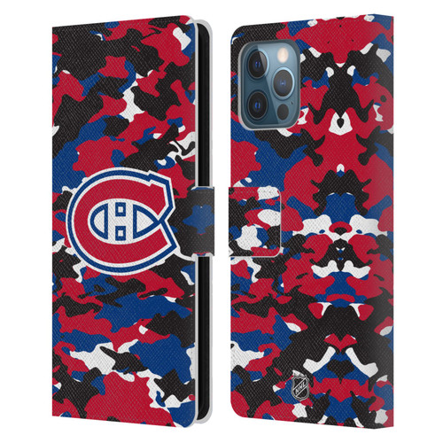 NHL Montreal Canadiens Camouflage Leather Book Wallet Case Cover For Apple iPhone 12 Pro Max