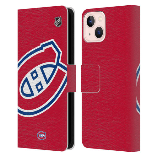 NHL Montreal Canadiens Oversized Leather Book Wallet Case Cover For Apple iPhone 13
