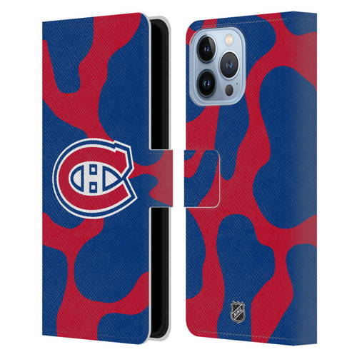 NHL Montreal Canadiens Cow Pattern Leather Book Wallet Case Cover For Apple iPhone 13 Pro Max