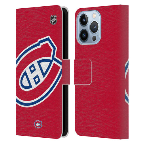 NHL Montreal Canadiens Oversized Leather Book Wallet Case Cover For Apple iPhone 13 Pro