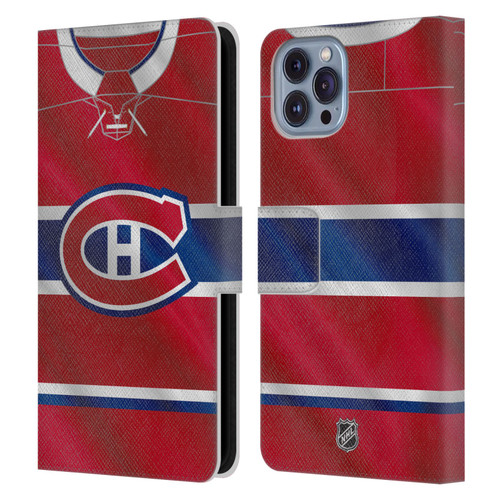 NHL Montreal Canadiens Jersey Leather Book Wallet Case Cover For Apple iPhone 14